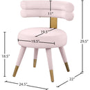  Color_Gold/ Pink -- Fitzroy Pink Velvet Upholstered Dining Chair IMAGE 6