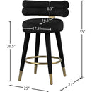  Color_Black/ Gold -- Meridian Fitzroy Counter Height Stool IMAGE 8