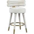  Color_Cream/ Gold -- Fitzroy Cream Velvet Upholstered Counter Stool IMAGE 1
