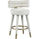  Color_Cream/ Gold -- Fitzroy Cream Velvet Upholstered Counter Stool IMAGE 1