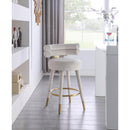  Color_Cream/ Gold -- Fitzroy Cream Velvet Upholstered Counter Stool IMAGE 2