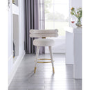  Color_Cream/ Gold -- Fitzroy Cream Velvet Upholstered Counter Stool IMAGE 3
