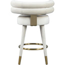  Color_Cream/ Gold -- Fitzroy Cream Velvet Upholstered Counter Stool IMAGE 4