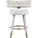  Color_Cream/ Gold -- Fitzroy Cream Velvet Upholstered Counter Stool IMAGE 6
