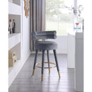  Color_Gold/ Grey -- Fitzroy Grey Velvet Upholstered Counter Stool IMAGE 2