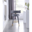  Color_Gold/ Grey -- Fitzroy Grey Velvet Upholstered Counter Stool IMAGE 3