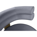  Color_Gold/ Grey -- Fitzroy Grey Velvet Upholstered Counter Stool IMAGE 7