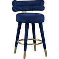  Color_Navy -- Fitzroy Navy Velvet Upholstered Counter Stool IMAGE 1