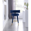  Color_Navy -- Fitzroy Navy Velvet Upholstered Counter Stool IMAGE 3