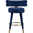  Color_Navy -- Fitzroy Navy Velvet Upholstered Counter Stool IMAGE 6