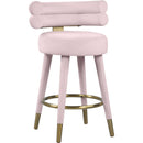  Color_Gold/ Pink -- Fitzroy Pink Velvet Upholstered Counter Stool IMAGE 1