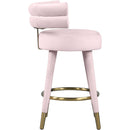  Color_Gold/ Pink -- Fitzroy Pink Velvet Upholstered Counter Stool IMAGE 5