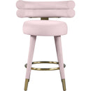  Color_Gold/ Pink -- Fitzroy Pink Velvet Upholstered Counter Stool IMAGE 6