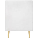  Meridian Modernist White Wood Veneer And Stainless Steel Base Chest IMAGE 6