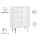  Meridian Modernist White Wood Veneer And Stainless Steel Base Chest IMAGE 11