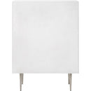  Meridian Modernist White Wood Veneer And Stainless Steel Base Chest IMAGE 6