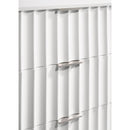  Meridian Modernist White Wood Veneer And Stainless Steel Base Chest IMAGE 7