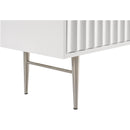  Meridian Modernist White Wood Veneer And Stainless Steel Base Dresser IMAGE 10