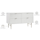  Meridian Modernist White Wood Veneer And Stainless Steel Base Dresser IMAGE 13