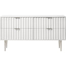  Meridian Modernist White Wood Veneer And Stainless Steel Base Dresser IMAGE 3