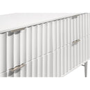  Meridian Modernist White Wood Veneer And Stainless Steel Base Dresser IMAGE 9