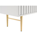 Meridian Modernist White Wood Veneer And Stainless Steel Base Dresser IMAGE 10