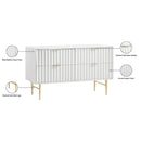 Meridian Modernist White Wood Veneer And Stainless Steel Base Dresser IMAGE 13
