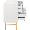  Meridian Modernist White Wood Veneer And Stainless Steel Base Dresser IMAGE 6