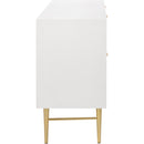  Meridian Modernist White Wood Veneer And Stainless Steel Base Dresser IMAGE 7