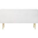  Meridian Modernist White Wood Veneer And Stainless Steel Base Dresser IMAGE 8