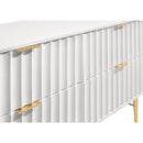  Meridian Modernist White Wood Veneer And Stainless Steel Base Dresser IMAGE 9
