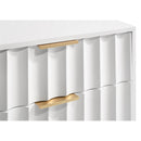  Meridian Modernist White Wood Veneer And Stainless Steel Base Nightstand IMAGE 7
