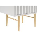  Meridian Modernist White Wood Veneer And Stainless Steel Base Nightstand IMAGE 8