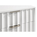  Meridian Modernist White Wood Veneer And Stainless Steel Base Nightstand IMAGE 7