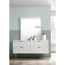  Meridian Modernist White Wood Veneer Frame Mirror IMAGE 2
