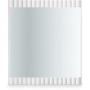  Meridian Modernist White Wood Veneer And Stainless Steel Base Mirror IMAGE 1