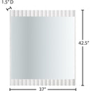  Meridian Modernist White Wood Veneer And Stainless Steel Base Mirror IMAGE 6