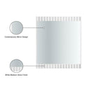  Meridian Modernist White Wood Veneer And Stainless Steel Base Mirror IMAGE 7