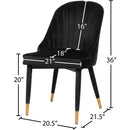  Color_Black/ Gold -- Meridian Belle Dining Chair IMAGE 6