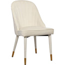  Color_Cream/ Gold -- Belle Cream Velvet Upholstered Dining Chair IMAGE 1