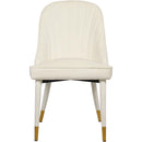  Color_Cream/ Gold -- Belle Cream Velvet Upholstered Dining Chair IMAGE 5