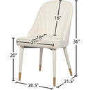  Color_Cream/ Gold -- Belle Cream Velvet Upholstered Dining Chair IMAGE 6