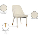  Color_Cream/ Gold -- Belle Cream Velvet Upholstered Dining Chair IMAGE 7