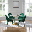  Color_Gold/ Green -- Belle Green Velvet Upholstered Dining Chair IMAGE 2