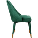  Color_Gold/ Green -- Belle Green Velvet Upholstered Dining Chair IMAGE 4