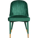  Color_Gold/ Green -- Belle Green Velvet Upholstered Dining Chair IMAGE 5