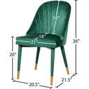  Color_Gold/ Green -- Belle Green Velvet Upholstered Dining Chair IMAGE 6