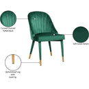  Color_Gold/ Green -- Belle Green Velvet Upholstered Dining Chair IMAGE 7
