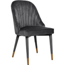  Color_Gold/ Grey -- Belle Grey Velvet Upholstered Dining Chair IMAGE 1