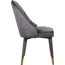 Color_Gold/ Grey -- Belle Grey Velvet Upholstered Dining Chair IMAGE 4